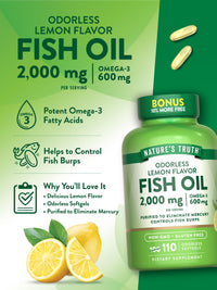 Thumbnail for Nature's Truth Fish Oil 2000mg | 110 Softgels | Omega-3 | Lemon Flavor | Non-GMO & Gluten Free Supplement