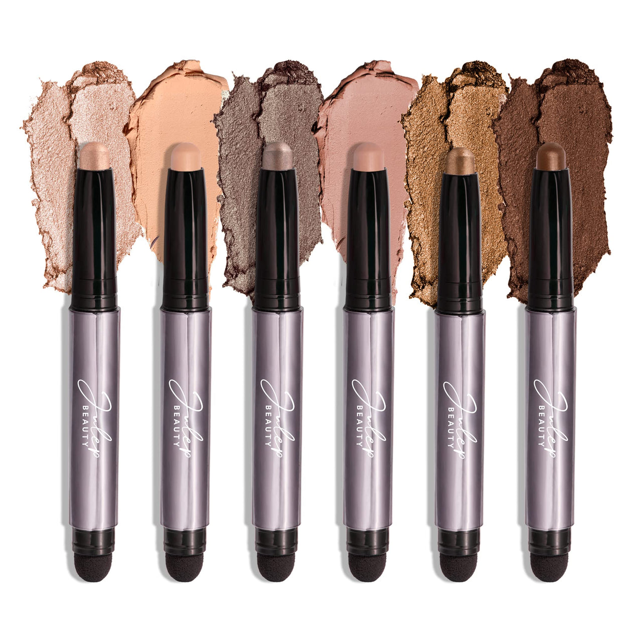 Julep Eyeshadow 101 Neutral Palette Creme-to-Powder 6 Piece Matte & Shimmer Eyeshadow Set, Bold Basics