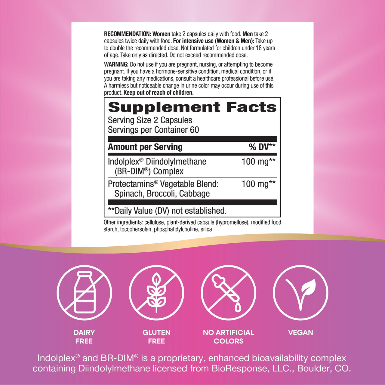 Nature's Way DIM-Plus, DIM Supplement, Supports Balanced Estrogen Metabolism*, Supports Estrogen Hormone Balance*, Diindolylmethane, 120 Vegan Capsules