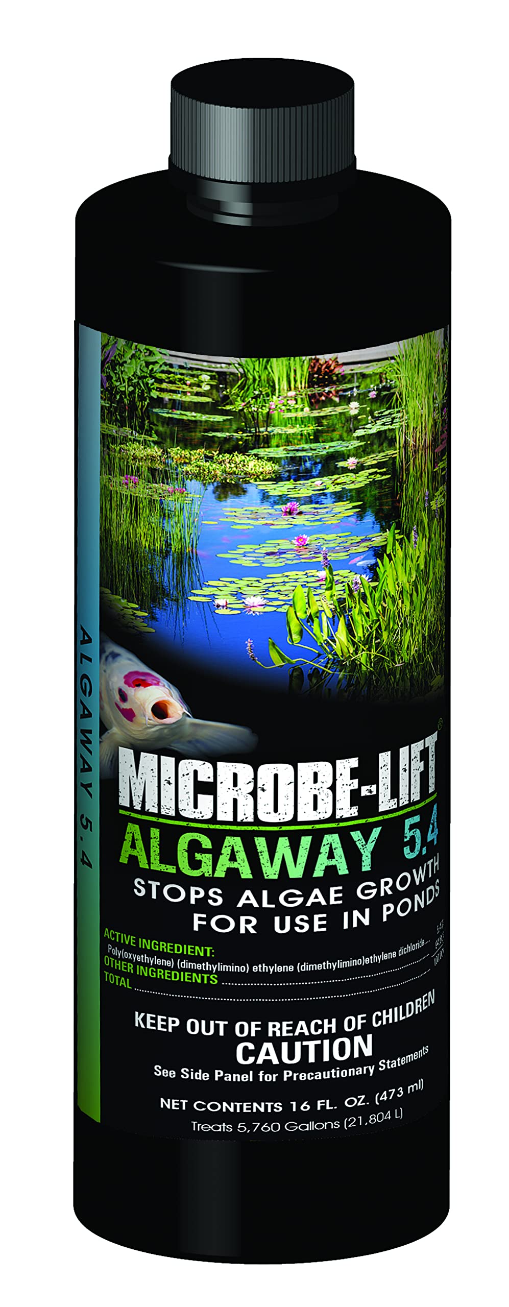 MICROBE-LIFT ALGA16 Algaway 5.4 Algae Control Treatment for Ponds and Water Gardens, Safe for Koi Fish, Goldfish, Plants, and Decorations, 16 Ounces