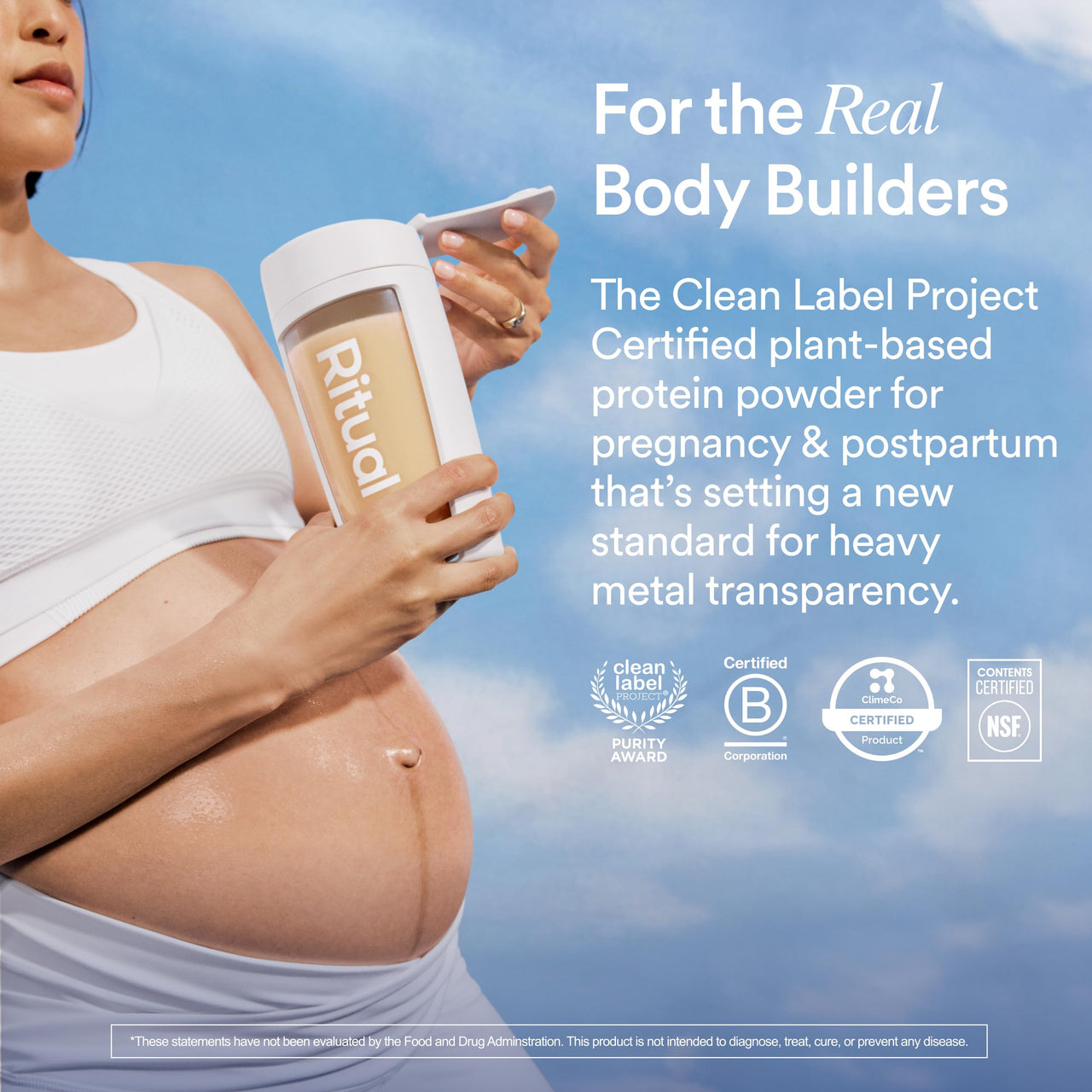 Ritual Prenatal Vegan Protein Powder - 20g Pea Protein and Choline to Support Pregnancy, Postpartum, Lactation and Lean Muscle* - Tested for Heavy Metals - Sugar Free** - Non-GMO - Vanilla - 1 Lbs