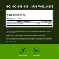 Thumbnail for Swanson Zinc Picolinate - Mineral Supplement Promoting Prostate Health, Vision Health, & Immune Support - Body Preferred Form of Chelated Zinc - (60 Capsules, 22mg Each) (3 Pack)