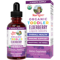 Thumbnail for MaryRuth Organics Toddler Elderberry Syrup, USDA Organic Elderberry, Sugar Free Kids Immune Support Supplement for Ages 1-3 Years, Clean Label Project Verified®, Vegan, Non-GMO, Gluten Free, 1 Fl Oz