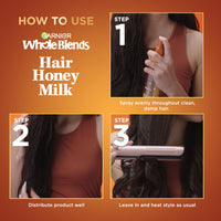 Thumbnail for Garnier Whole Blends Hair Honey Milk 450F Heat Protectant Spray, For All Hair Types With Up To 100 Hrs of Frizz Control, 8.5 Fl Oz, 2 Count