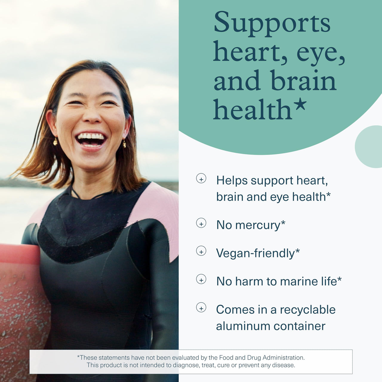 Youtheory Ocean-Friendly Omega - Algae Omega 3 Supplement with EPA & DHA - Supports Brain & Eye Health* - Plant-Based - for Pescatarian & Vegan Diets - 60 Softgels (30-Day Supply)