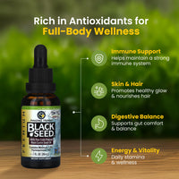 Thumbnail for Amazing Herbs Premium Black Seed Oil - Cold Pressed Nigella Sativa Aids in Digestive Health, Immune Support, Brain Function, Joint Mobility, Gluten Free, Non GMO - 1 Fl Oz