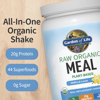 Thumbnail for Garden of Life Meal Replacement Shakes, Raw Organic, Vanilla Protein Powder with Plant Based Pea Protein, Sprouts, Greens, Probiotics, Dairy Free 28 Servings