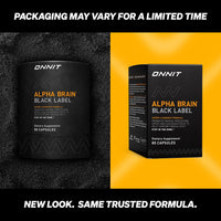 Thumbnail for ONNIT Alpha Brain Black Label Capsules, IGEN Non-GMO Tested Citicoline Brain Supplement for Concentration and Memory, Lion’s Mane, Lutemax Lutein, L Theanine and Mucuna Pruriens, 80 Count