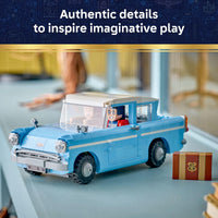 Thumbnail for LEGO Harry Potter Enchanted Flying Ford Anglia Car Building Toy for Boys & Girls - Book Shelf & Bedroom Decor for Ages 14+ - W/Harry, Ron, & Hedwig Minifigures - Gift Idea for Birthdays - 76470