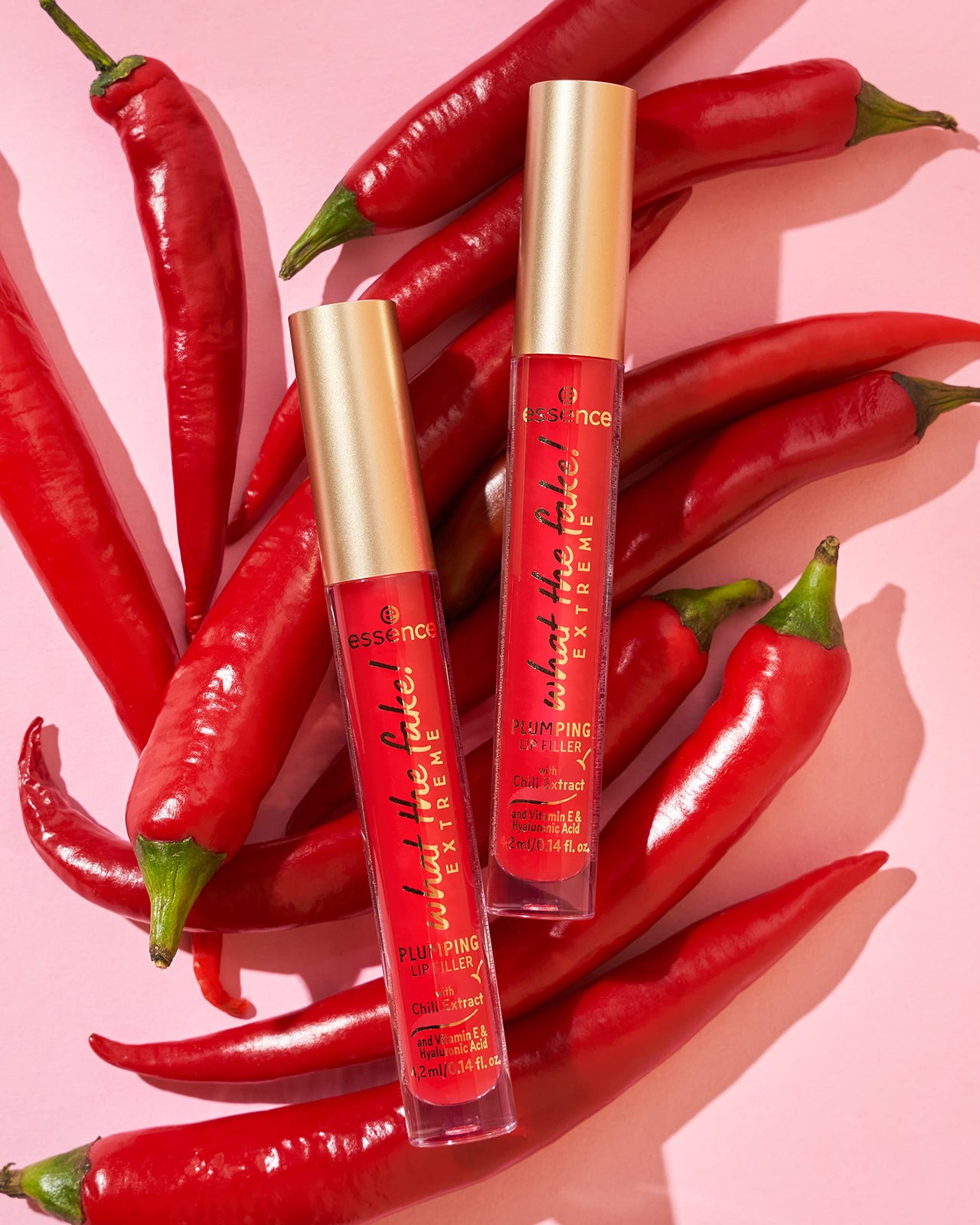 essence | What the Fake! Plumping Lip Filler | Chili Oil Extract Infused for Plump Lips | pH-Reactive Tint | Vegan, Cruelty Free & Gluten Free (03 | Oh My Chili)