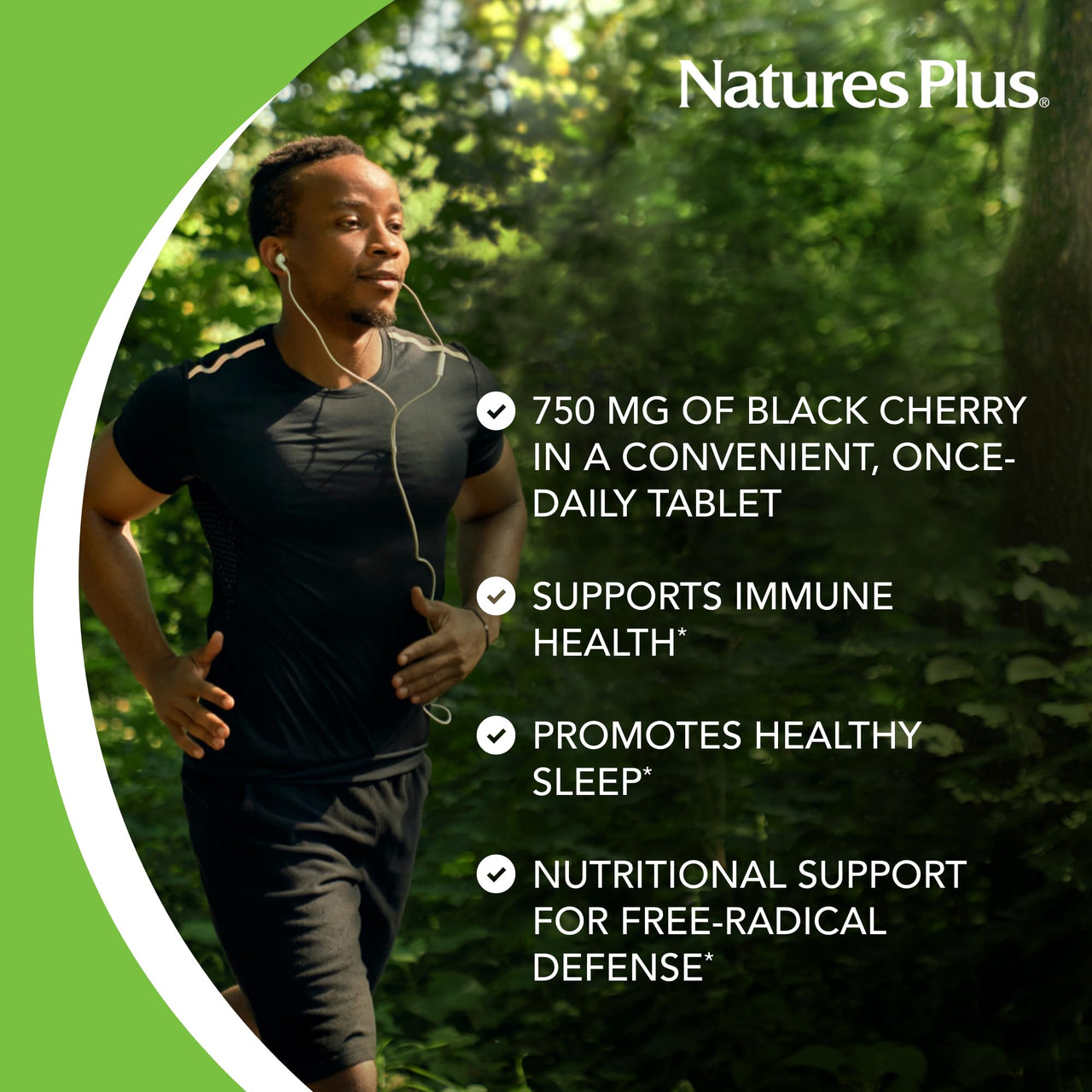 NaturesPlus Herbal Actives Black Cherry - 30 Tablets - Extended Release Antioxidant Support - Vegetarian, Gluten Free - 30 Servings