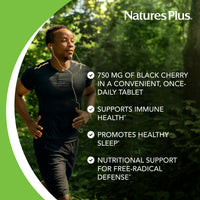 Thumbnail for NaturesPlus Herbal Actives Black Cherry - 30 Tablets - Extended Release Antioxidant Support - Vegetarian, Gluten Free - 30 Servings
