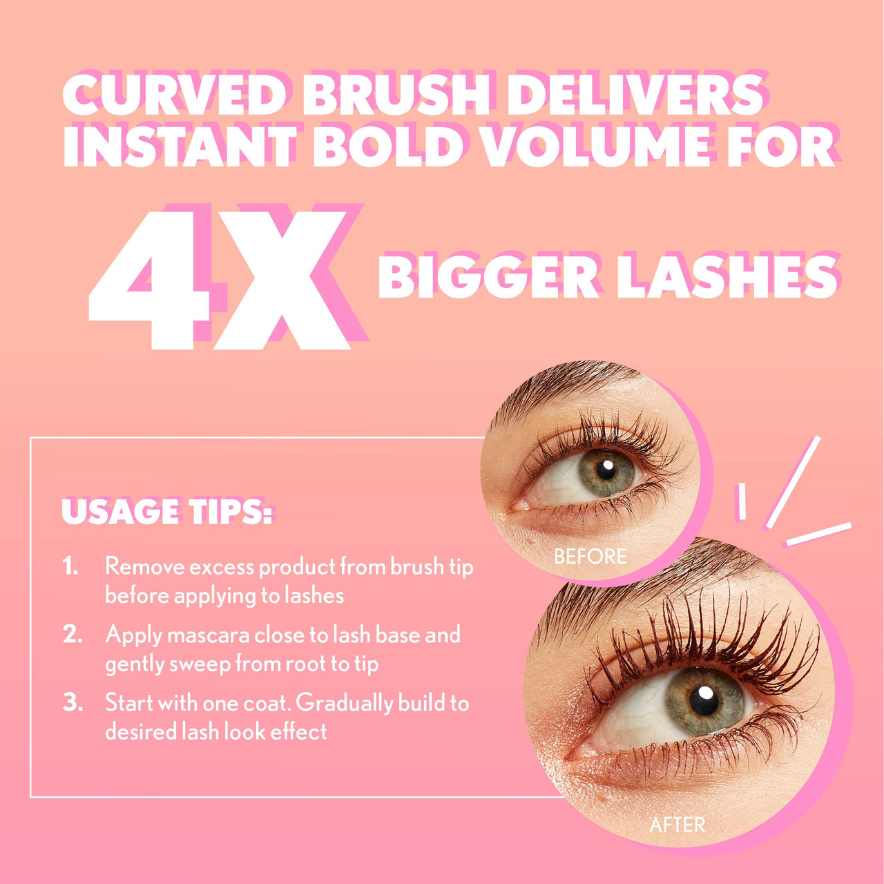 CoverGirl Eye Enhancer, Dark Chocolate, 3D Mascara, Curved Fiber Brush, Plant-Based Lifting Wax, For All Lash Types, 24-Hour Wear, Transfer-Proof, Flake-Free, 0.30oz