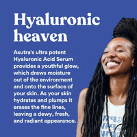 Thumbnail for ASUTRA Hyaluronic Acid Serum for Face, 1 fl oz (Pack of 2)- Vitamin C & E, Aloe, Green Tea, Geranium & Jojoba Oil, Plumping Face Serum, Hydrating Facial Skin Care