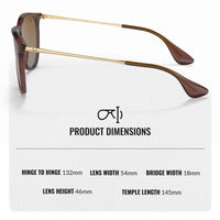Thumbnail for Ray-Ban RB4171 ERIKA CLASSIC POLARIZED Phantos Shaped Sunglasses for Men & Women – Includes Official Rayban Eyewear Kit – Ideal Formal & Casual Wear Sunglasses – Brown Gradient Lens