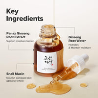 Thumbnail for Beauty of Joseon Revive Snail Mucin Ginseng Serum Hydrating Peptide Facial Moisturizer Dark Spot Acne Scar Remover for Sensitive Face. Korean Skin Care for Men and Women, 30ml, 1fl. Oz