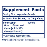 Thumbnail for Life Extension CoffeeGenic® Green Coffee Extract, 400 mg, standardized for 50% chlorogenic Acid, After-Meal Metabolism Support, Gluten Free, Non-GMO, Vegetarian, 90 Capsules