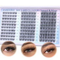 Thumbnail for Lash Clusters Wispy Eyelash Clusters Natural CC-Curly Cluster Lashes zanlufly Wispy Individual Lashes 180Pcs Eyelash Extension 10 12 14MM DIY Lash Extension