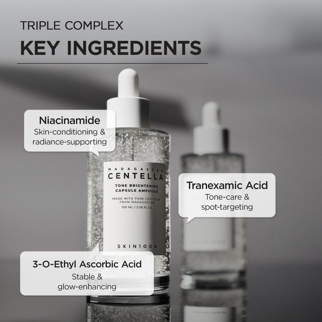 SKIN1004 Tone Balancing Capsule Ampoule, Niacinamide & Centella Serum for Face, Korean Hydrating Facial Serum for Dark Spot & Skin Tone with Tranexamic Acid, Korean Skin Care, 3.38 fl.oz / 100ml
