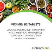 Thumbnail for NaturesPlus Vitamin B2 100 mg - 90 Tablets - Supports Energy, Immune Health & Vibrant Hair, Skin, and Nails - Antioxidant Protection - Vegetarian, Gluten Free - 90 Servings