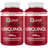 Thumbnail for Qunol Mega Ubiquinol CoQ10 100mg, Superior Absorption, Patented Water and Fat Soluble Form of Coenzyme Q10, Natural Supplement Antioxidant for Heart Health, 100 Count, Pack of 2 (11211-SEG100)