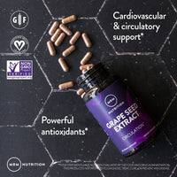 Thumbnail for MRM Nutrition Grape Seed Extract Supplement - for Women & Men, Proanthocyanidins for Healthy Antioxidant & Circulatory Support, Grapeseed Capsules, Vegan, Gluten‑Free, Non‑GMO - 100 Servings