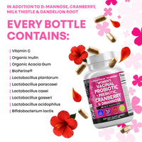 Thumbnail for Clean Nutraceuticals Vaginal Probiotics for Women with Cranberry, D-Mannose, Prebiotics, pH Balance Support, Feminine Health, Urinary Tract Cleanse – Capsule Alternative to Gummies – 60 Count