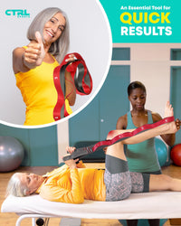 Thumbnail for Stretching Strap with Loops - Non Elastic Stretch Band for Physical Therapy, Yoga Strap for Stretching Equipment, Stretch Bands for Exercise and Flexibility - Fascia, Hamstring and Leg Stretcher Belt