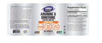 Thumbnail for Arginine Ornithine Now Foods 100 Caps