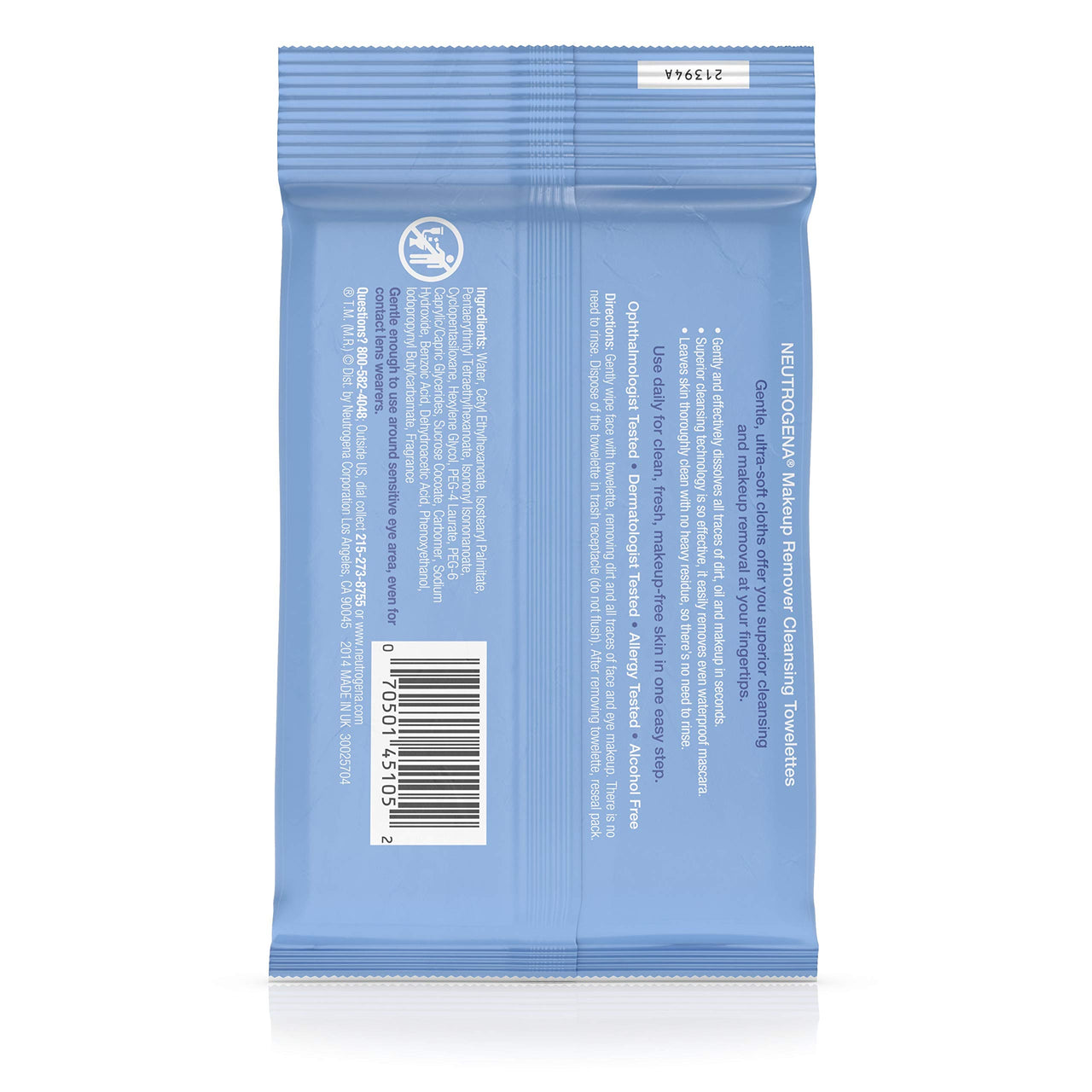 Neutrogena Make-Up Remover Cleansing Towelettes, 7 Count, Packaging May Vary (Pack of 3)