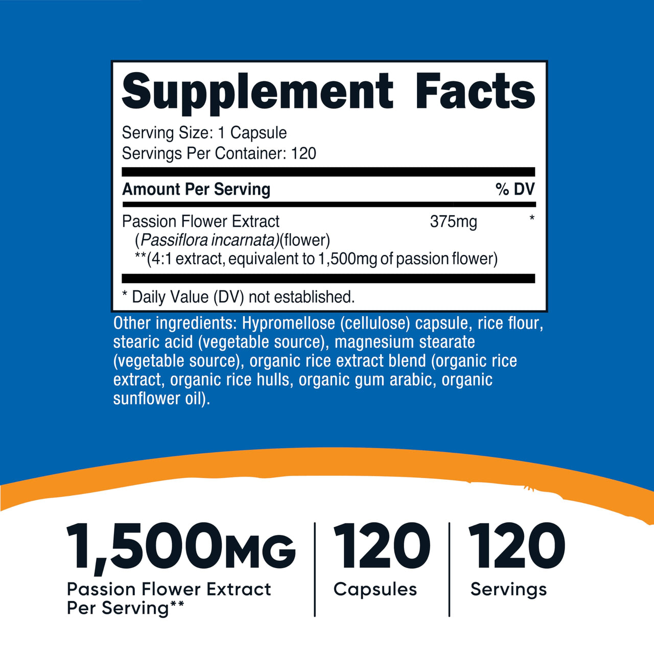 Nutricost Passion Flower Extract 120 Capsules for 120 Servings Per Bottle - Gluten Free, Non-GMO, and Vegetarian Friendly