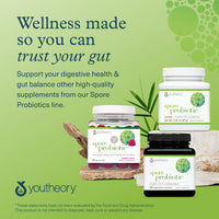Thumbnail for Youtheory Spore Probiotic Powder - Vegan Gut Health Supplement for Men & Women* - 6 Billion CFU - Dairy, Soy & Gluten Free - 3.45 oz