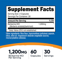 Thumbnail for Nutricost Berberine HCl 1200mg , 60 Vegetarian Capsules - Gluten Free & Non-GMO