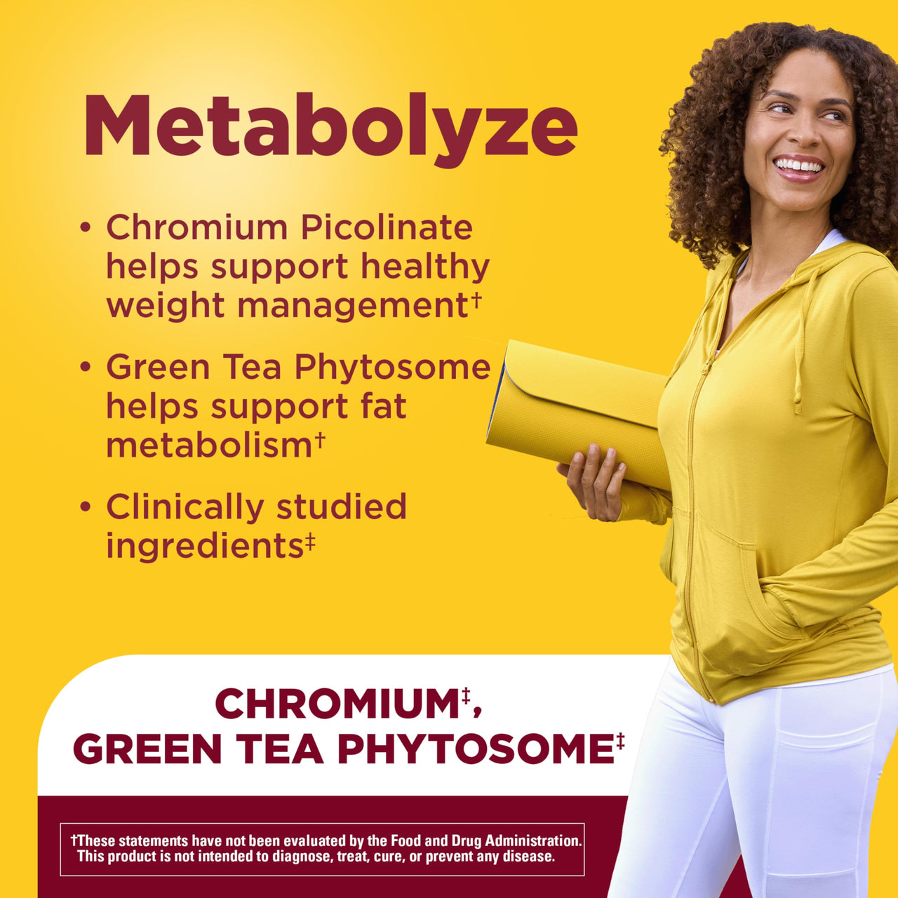 Nature Made Metabolyze Capsules, Chromium Picolinate, Green Tea Extract and B12, Healthy Weight Management & Fat Metabolism Support, 60 Capsules, 30 Day Supply