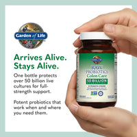 Thumbnail for Garden of Life Raw Probiotics Colon Care - 50 Billion Live Cultures - Dietary Supplement to Support Regular, Comfortable Movements - 30 Vegetarian Capsules