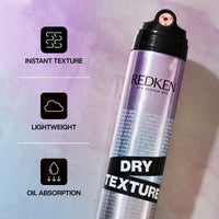 Thumbnail for Redken Dry Texture Hairspray For All Hair Types - Lightweight Volumizing Spray, Airy and Beachy Texture, Medium Hold