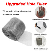 Thumbnail for Wire Mesh for Mice Control 5 in X 30Ft,Hole Fill Fabric, Weep Holes Covers, Upgraded Stainless Steel Wire Mesh Roll, Flexible Stretchy Mesh Fabric for Garden House and DIY, Rodent Barrier