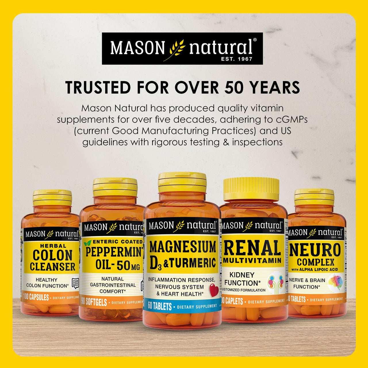 Mason Natural Ashwagandha 500 mg, Adaptogen for Stress & Energy Support, Herbal Supplement, 60 Day Supply