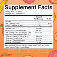 Thumbnail for MaryRuth Organics Vegan Omega 3 6 7 9 Gummies | Up to 4 Month Supply | Omega 3 Supplement with Flaxseed Oil | Omega 3 Gummies | No Fish Taste | Non-GMO | 120 Count