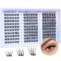 Thumbnail for Lash Clusters Wispy Eyelash Clusters Natural CC-Curly Cluster Lashes zanlufly Wispy Individual Lashes 180Pcs Eyelash Extension 10 12 14MM DIY Lash Extension
