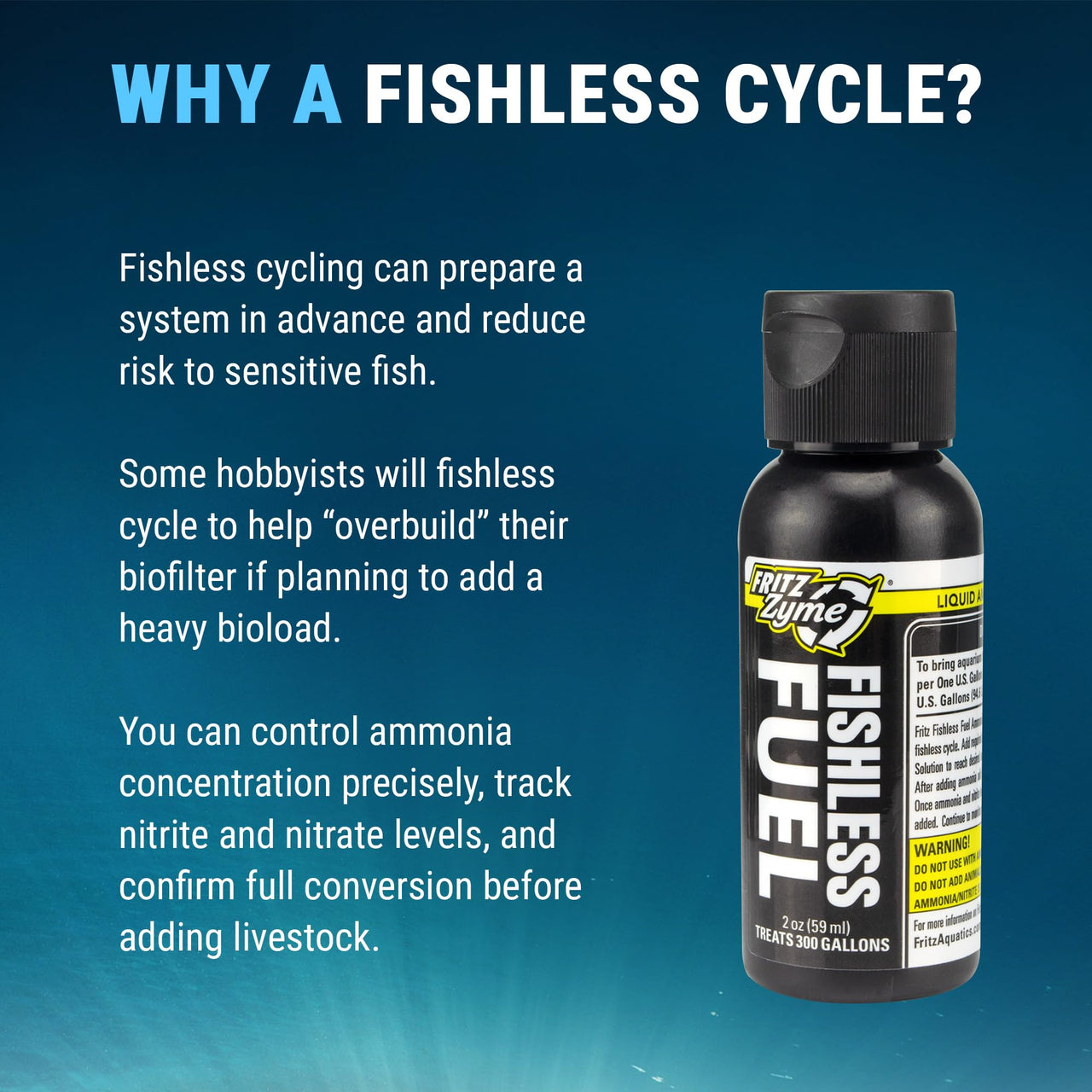 Fritz Fishless Fuel - Ammonia Source for Fishless Cycling (2 oz)