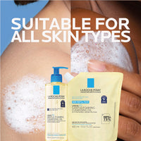 Thumbnail for La Roche-Posay Lipikar AP+ Gentle Foaming Cleansing Oil, Gentle Oil Cleanser for Face and Body Formulated with Niacinamide, Long-Lasting 24-hour Hydration, Fragrance-Free & Soap Free
