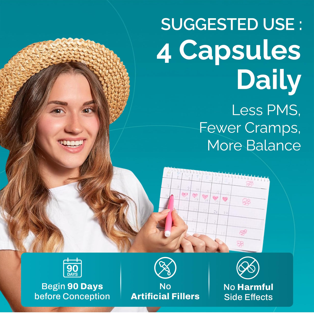 CONCEIVE PLUS Ovulation Support | Myo-Inositol & D-Chiro Inositol for Women Fertility | PCOS Supplements for Reproductive Health Hormone Balance for Women | COQ10, Folic Acid, Ginger | 30 Day Supply