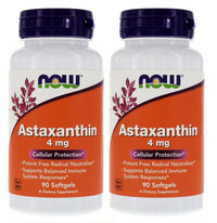 Thumbnail for NOW Foods Astaxanthin 4mg 90 Softgels (Cellular Protection) (Pack of 2)