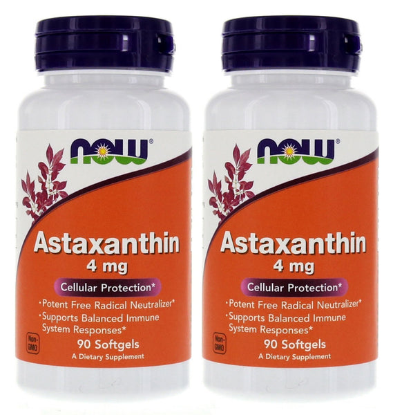 NOW Foods Astaxanthin 4mg 90 Softgels (Cellular Protection) (Pack of 2)