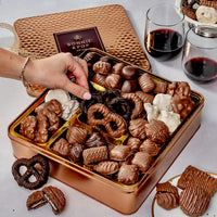 Thumbnail for Chocolate Gift Basket, Gourmet Snack Food Box in Keepsake Tin, 2 lbs of Chocolate, Birthday, Sympathy, Family Parties & Get Well, Bonnie and Pop