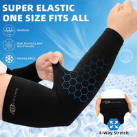 Thumbnail for BHYTAKI 6 Pairs UV Sun Protection Arm Sleeves, UPF 50 Sports Cooling Arm Compression Sleeves for Men Women Teenager