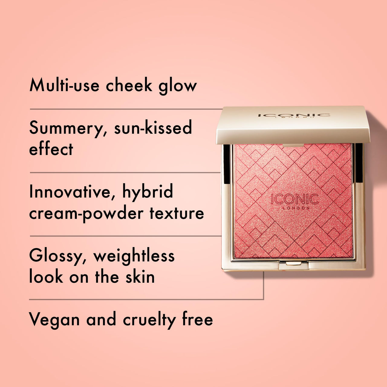 ICONIC LONDON Kissed by the Sun | Multi-Use Blush, Bronzer, & Highlighter, For All Skin Types, Cruelty-Free, Vegan Makeup, (Hot Stuff) 0.17 oz