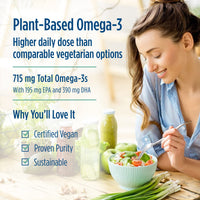Thumbnail for Nordic Naturals Algae Omega - 120 Soft Gels - 715 mg Omega-3 - Certified Vegan Algae Oil - Plant-Based EPA & DHA - Heart, Eye, Immune & Brain Health - Non-GMO - 60 Servings