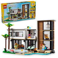 Thumbnail for LEGO Creator 3 in 1 Modern Toy House - Kids Toy Building Set with 3 Building Options for Boys & Girls, Ages 9+ - with 2 Minifigures for Pretend Play - Gift Idea for Birthday - 31153